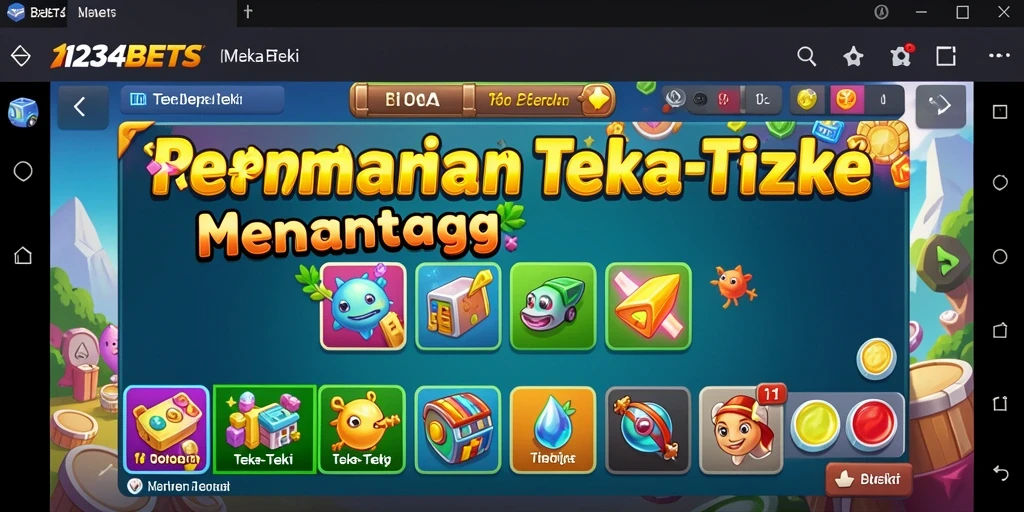 Antarmuka menarik dari 1234BETS saat menyelesaikan teka-teki.