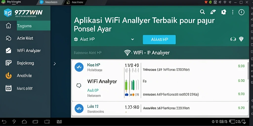 Tampilan antarmuka 9777WIN yang sederhana dan fungsional untuk analisis jaringan WiFi.