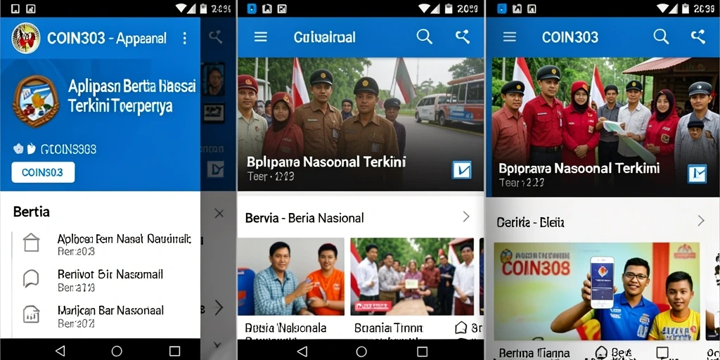Antarmuka utama COIN303 yang menampilkan berita nasional terkini.