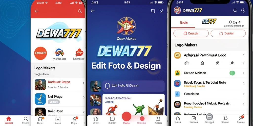 Tampilan antarmuka DEWA777 yang sederhana dan intuitif untuk membuat logo.