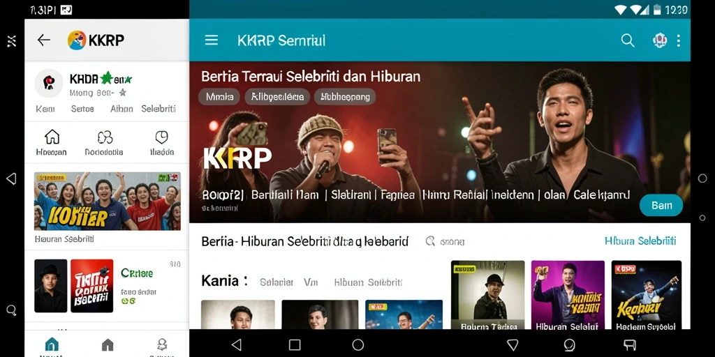 Tampilan utama KKRP yang menarik dan informatif tentang hiburan selebriti.