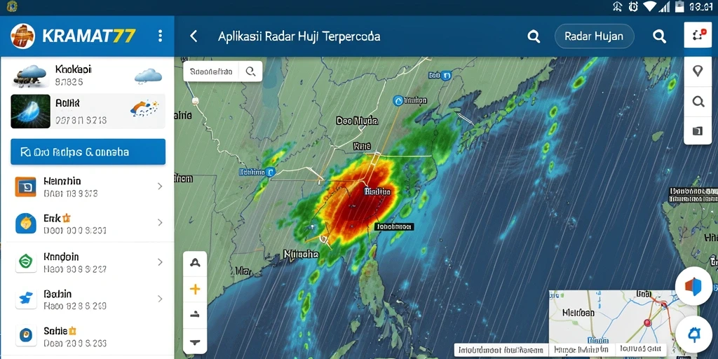 Antarmuka KRAMAT77 yang menampilkan radar hujan secara real-time.
