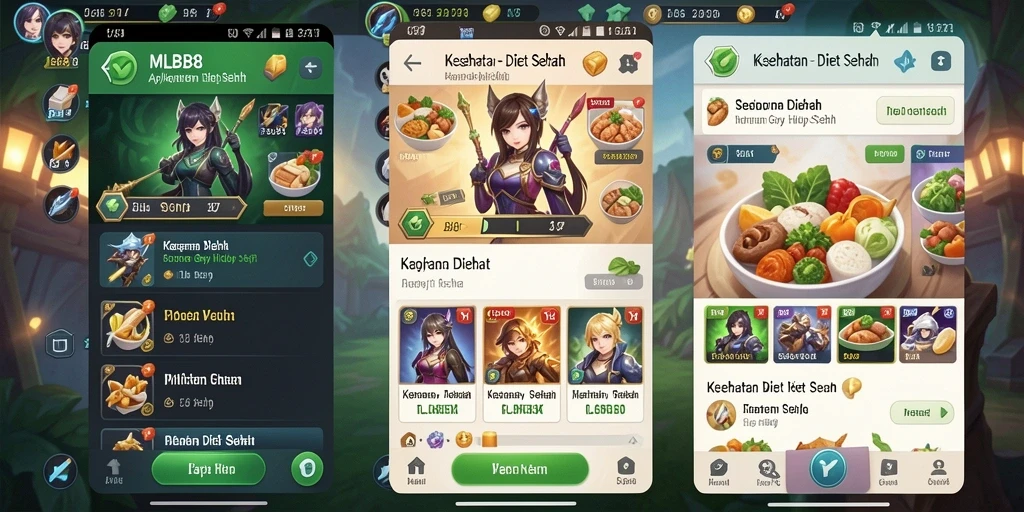 Tampilan menarik dan fungsional dari aplikasi Diet Sehat MLBB8.