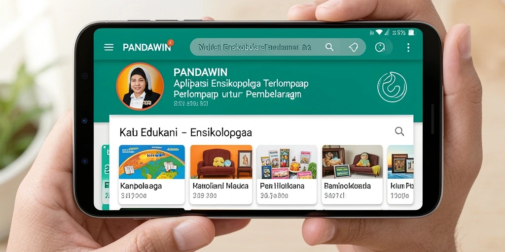 Antarmuka user-friendly dari aplikasi Ensiklopedia PANDAWIN.