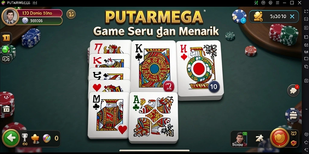Tampilan antarmuka PUTARMEGA yang menarik dan penuh warna.