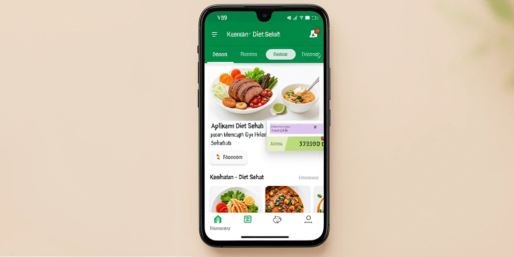 Tampilan antarmuka V89 yang menarik dan interaktif untuk Diet Sehat.